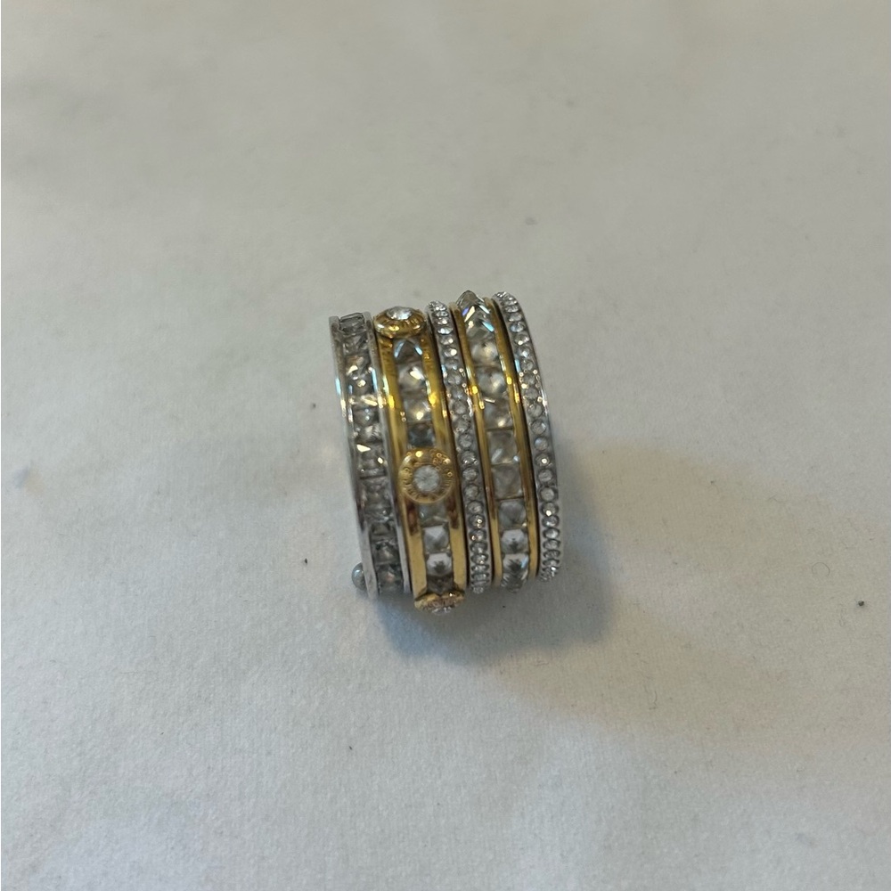 Henri Bendel Silver and Gold Multi-Band Ring